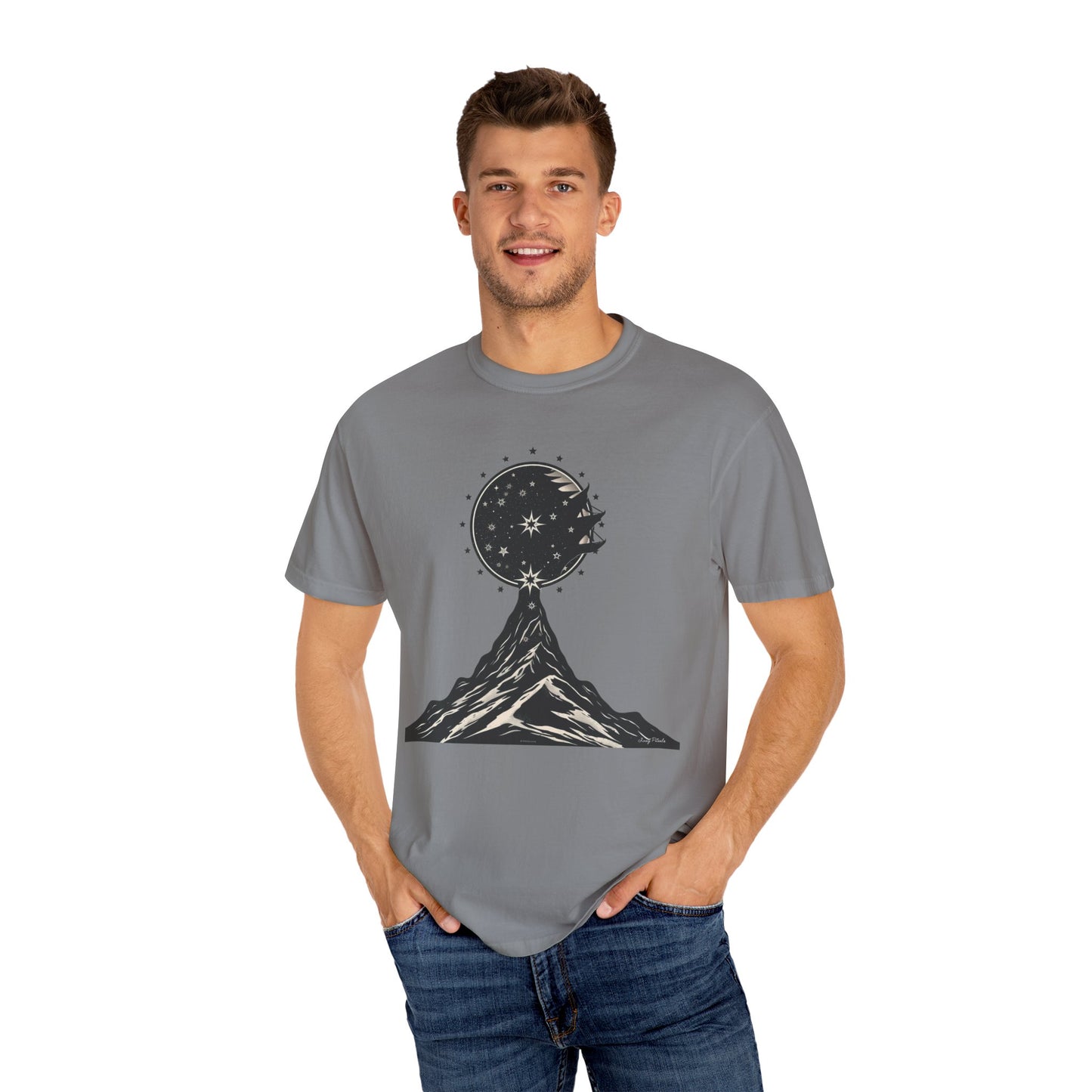 Unisex Mountain Moon Graphic T-shirt