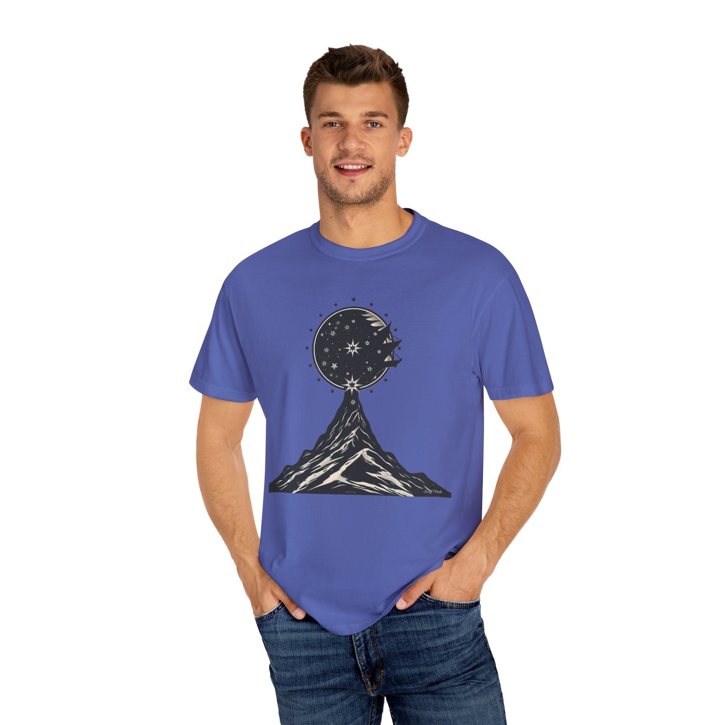 Unisex Mountain Moon Graphic T-shirt