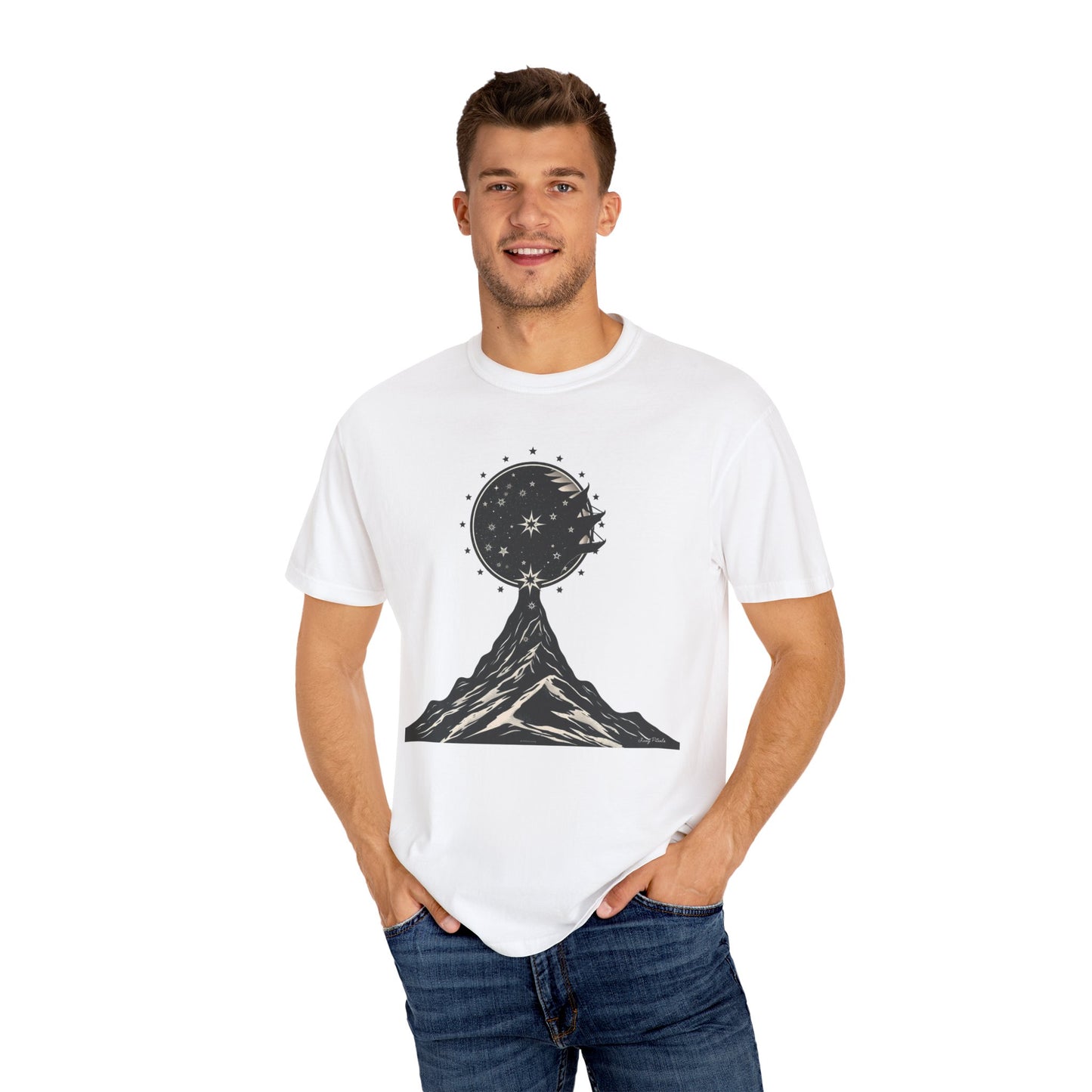 Unisex Mountain Moon Graphic T-shirt