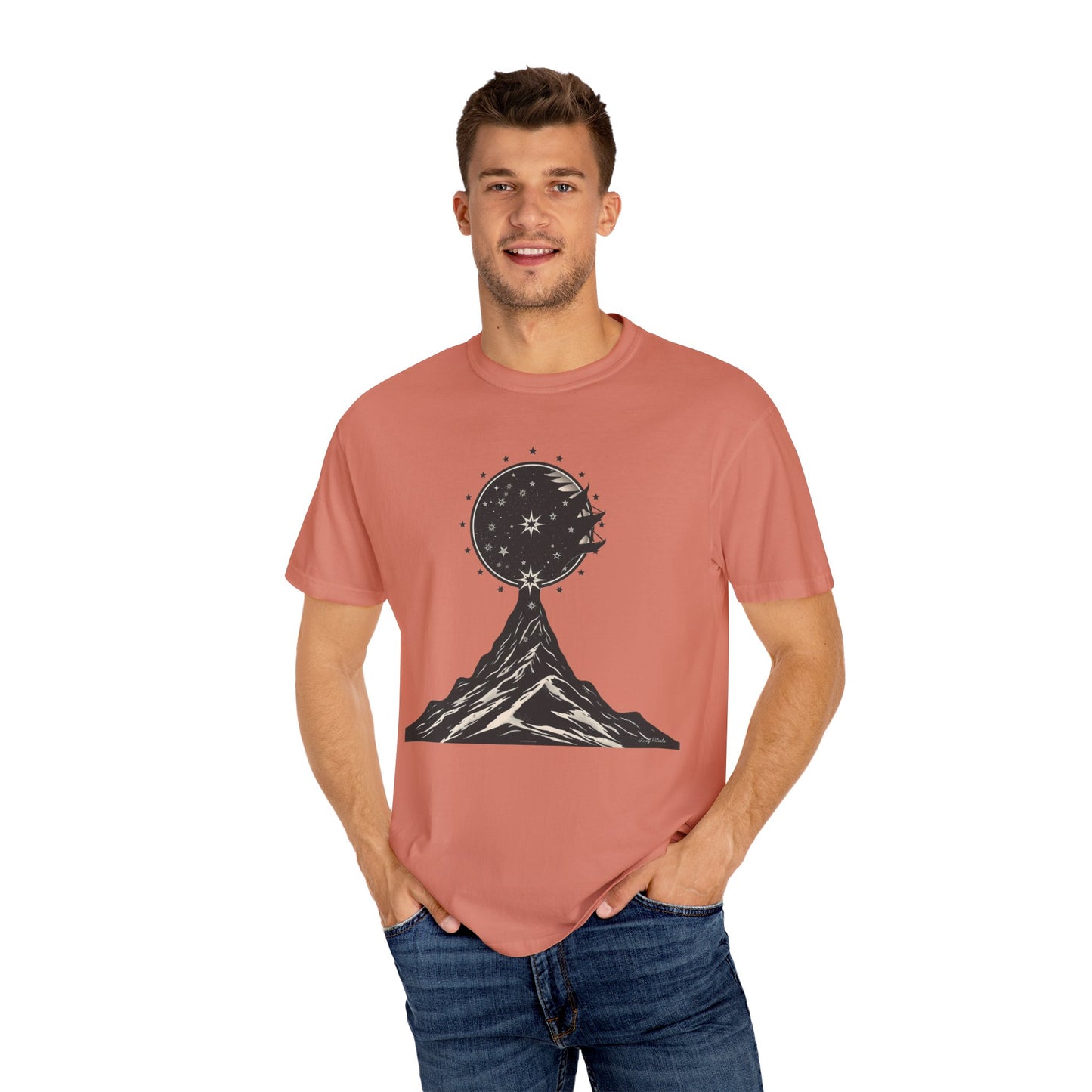 Unisex Mountain Moon Graphic T-shirt