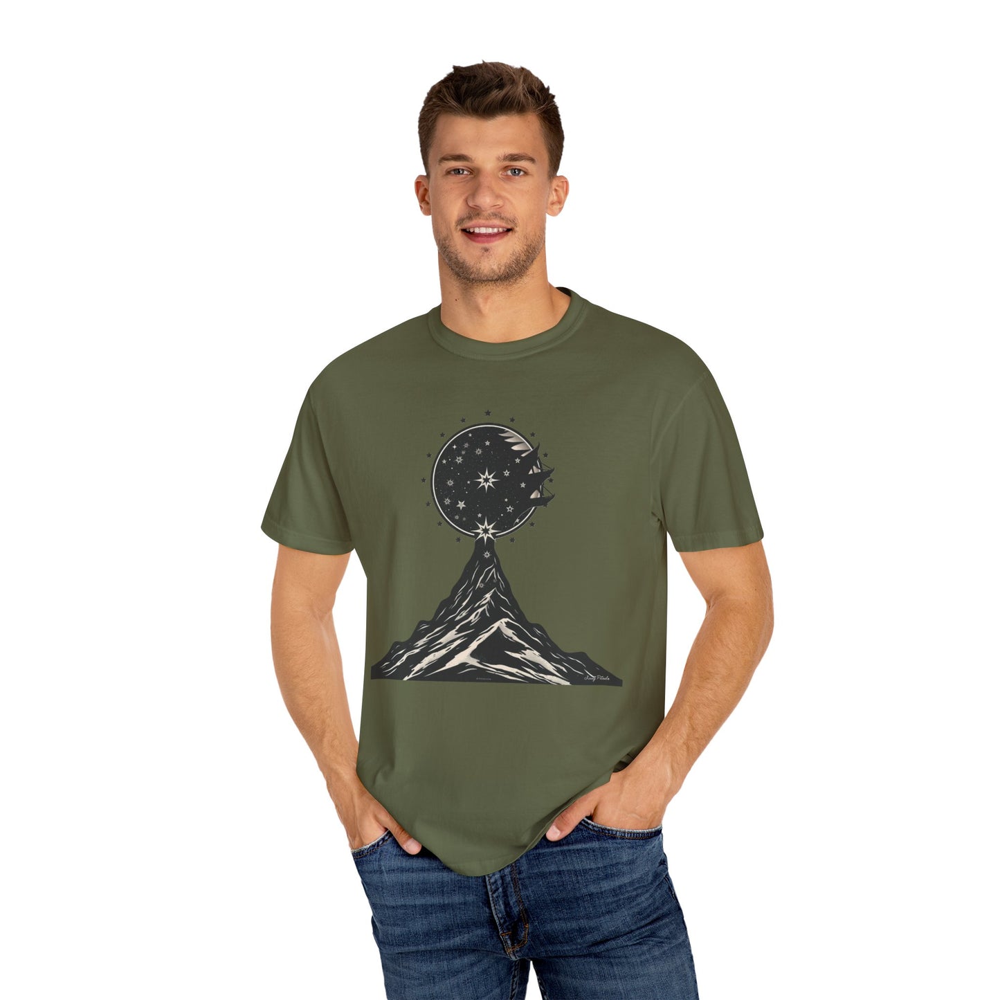 Unisex Mountain Moon Graphic T-shirt