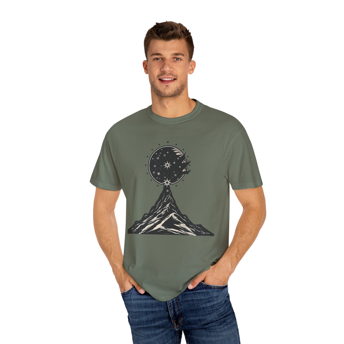 Unisex Mountain Moon Graphic T-shirt