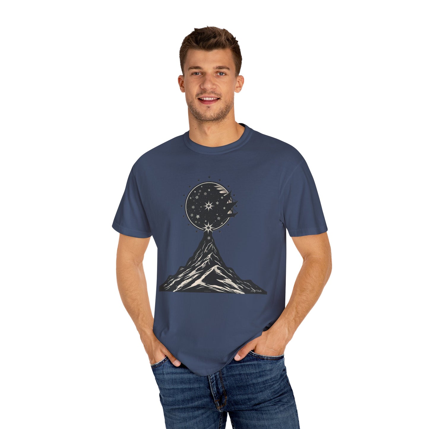 Unisex Mountain Moon Graphic T-shirt