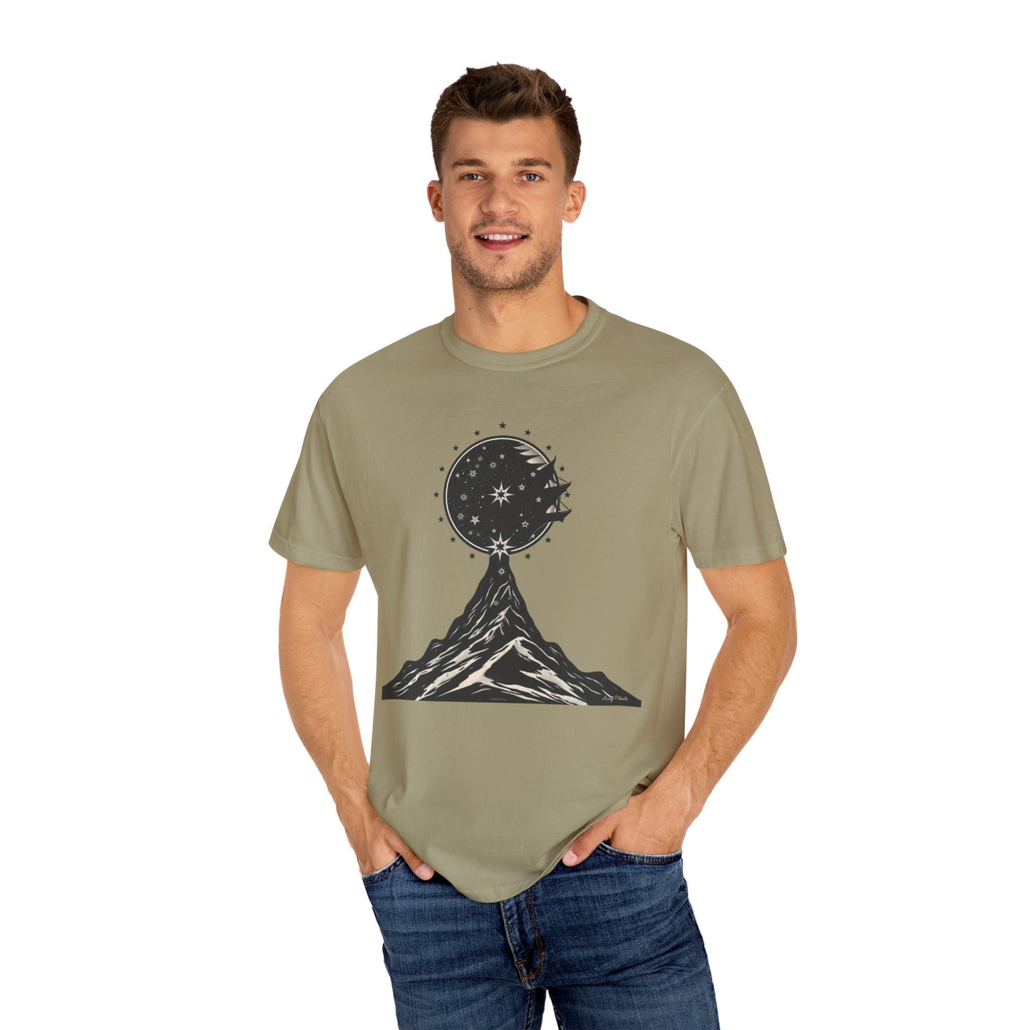 Unisex Mountain Moon Graphic T-shirt
