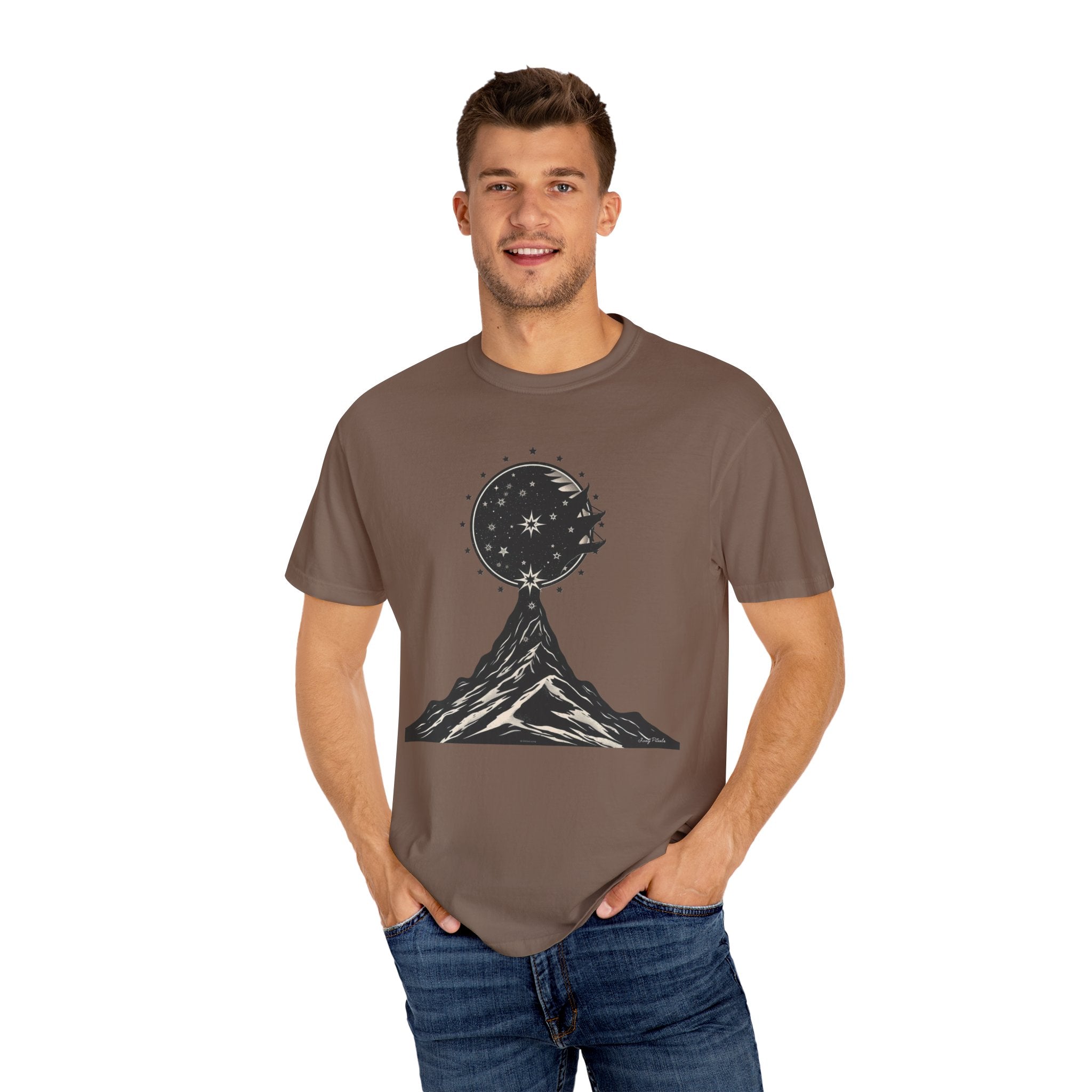 Unisex Mountain Moon Graphic T-shirt – Eclipse Stitches