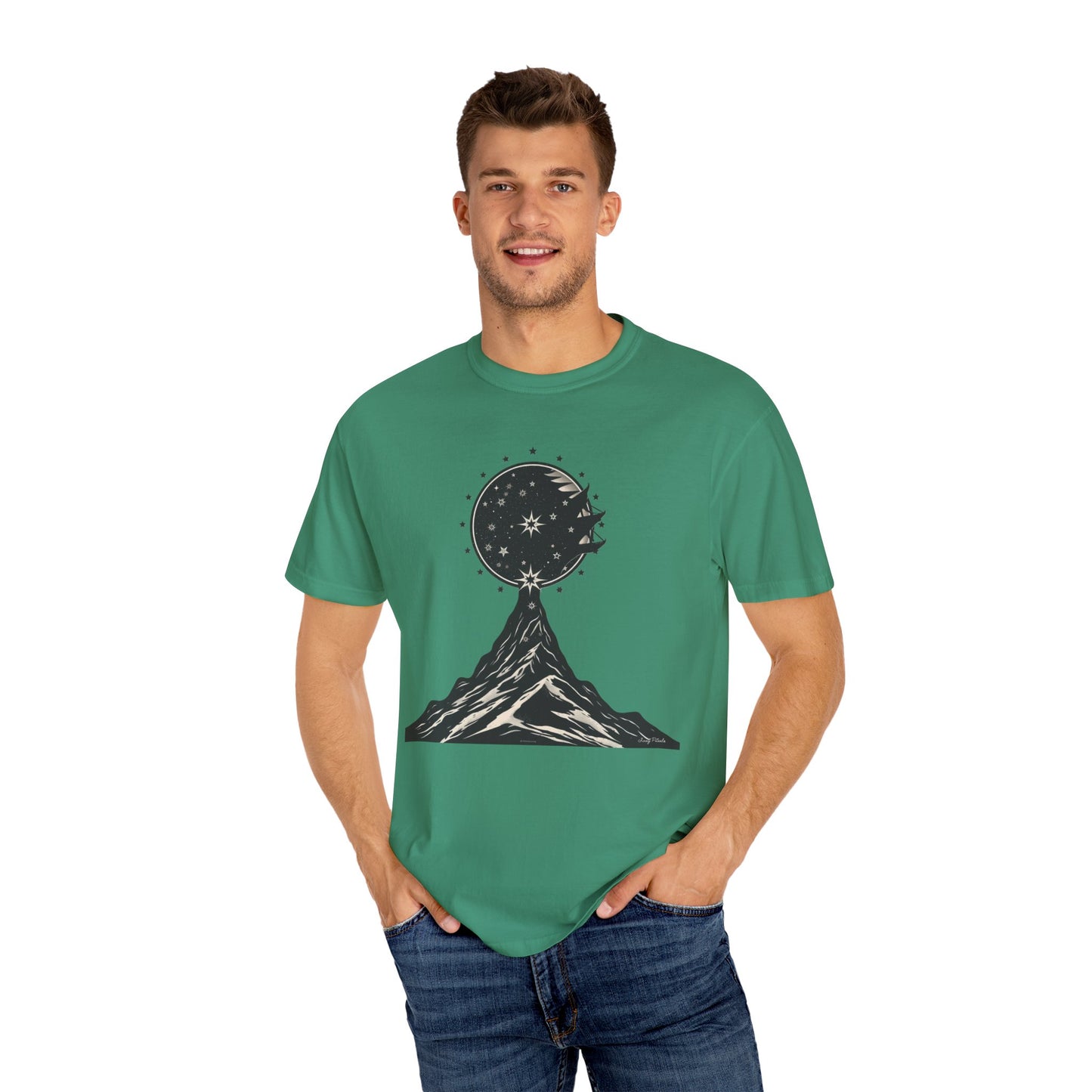 Unisex Mountain Moon Graphic T-shirt
