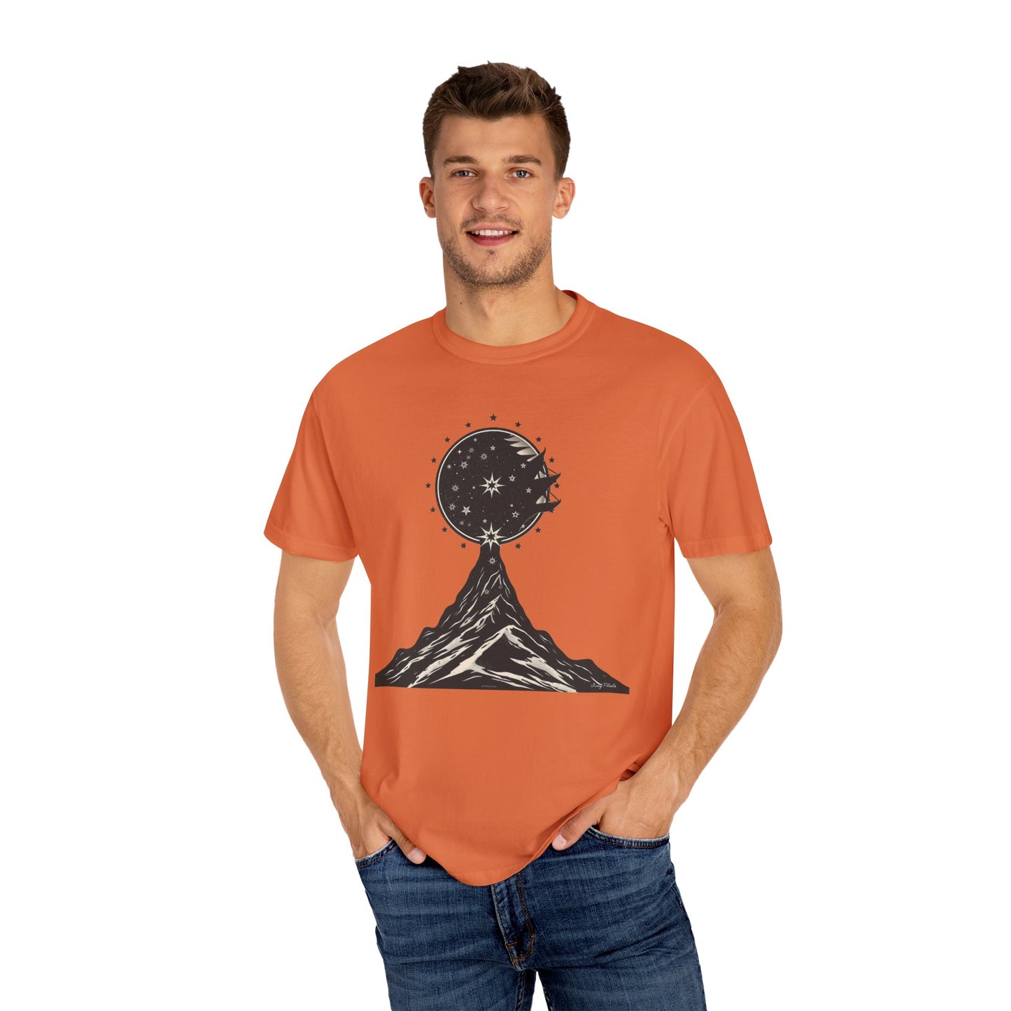 Unisex Mountain Moon Graphic T-shirt